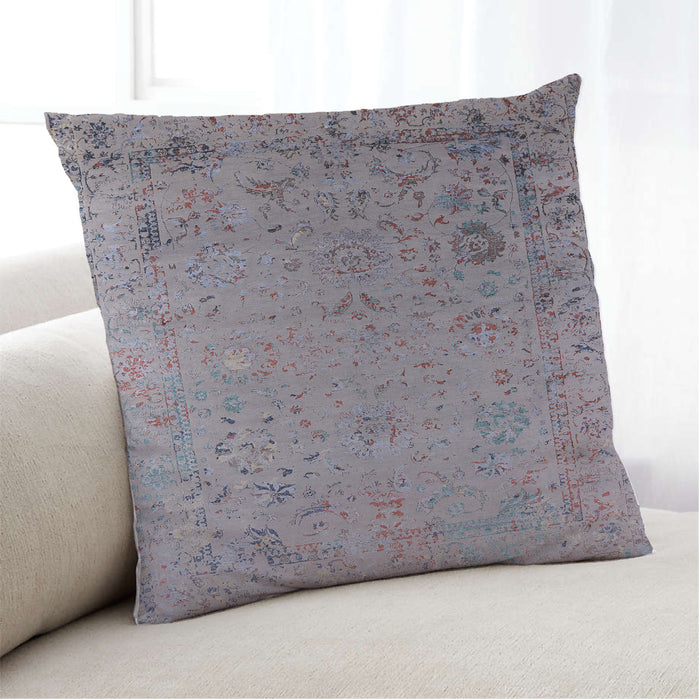 Lifestyle Image of Mid-Century Modern Urban Square Mauve Taupe Purple Throw Pillow, 18 inch by 18 inch, pwurb2512