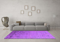 Machine Washable Oriental Purple Industrial Rug, wshurb2512pur