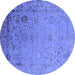 Round Oriental Blue Industrial Rug, urb2512blu