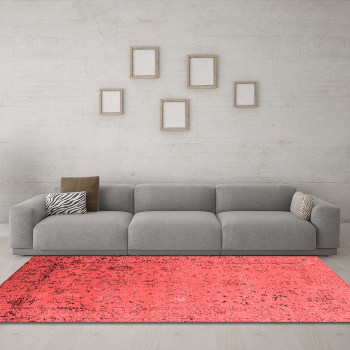 Industrial Red Washable Rugs
