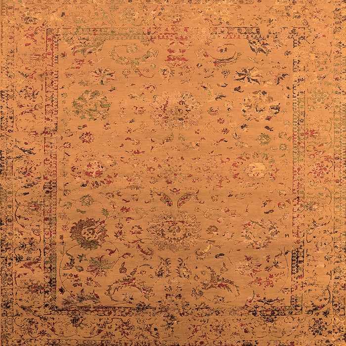 Square Oriental Orange Industrial Rug, urb2512org