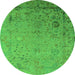 Round Oriental Green Industrial Rug, urb2512grn