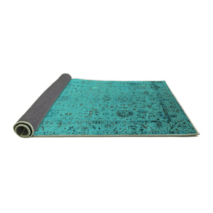 Sideview of Oriental Turquoise Industrial Rug, urb2512turq