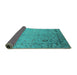 Sideview of Oriental Turquoise Industrial Rug, urb2512turq