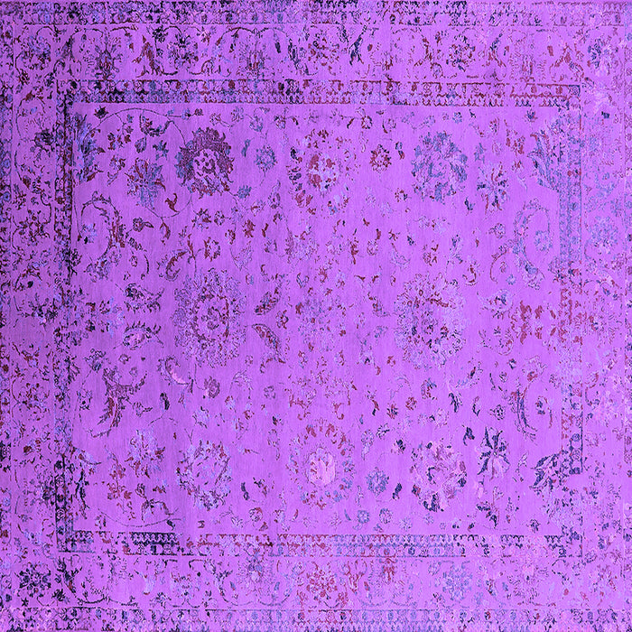 Square Machine Washable Oriental Purple Industrial Area Rugs, wshurb2512pur
