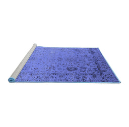 Sideview of Machine Washable Oriental Blue Industrial Rug, wshurb2512blu
