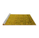 Sideview of Machine Washable Oriental Yellow Industrial Rug, wshurb2512yw