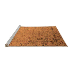 Sideview of Machine Washable Oriental Orange Industrial Area Rugs, wshurb2512org