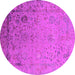 Round Oriental Pink Industrial Rug, urb2512pnk