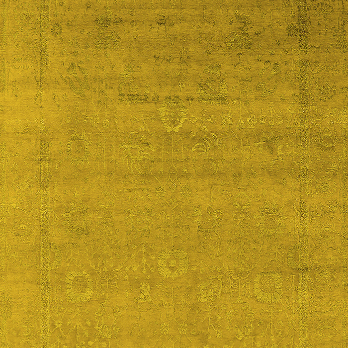 Machine Washable Oriental Yellow Industrial Rug, wshurb2513yw