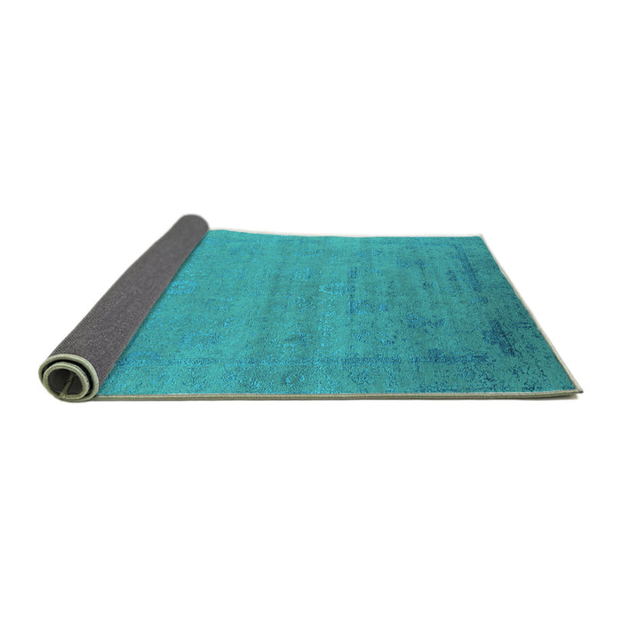 Sideview of Oriental Turquoise Industrial Rug, urb2513turq