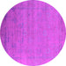 Round Machine Washable Oriental Pink Industrial Rug, wshurb2513pnk