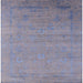 Square Mid-Century Modern Slate Blue Grey Oriental Rug, urb2513