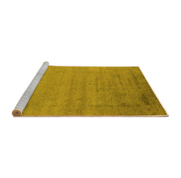 Sideview of Machine Washable Oriental Yellow Industrial Rug, wshurb2513yw