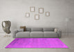 Machine Washable Oriental Pink Industrial Rug in a Living Room, wshurb2513pnk