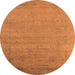 Round Oriental Orange Industrial Rug, urb2513org