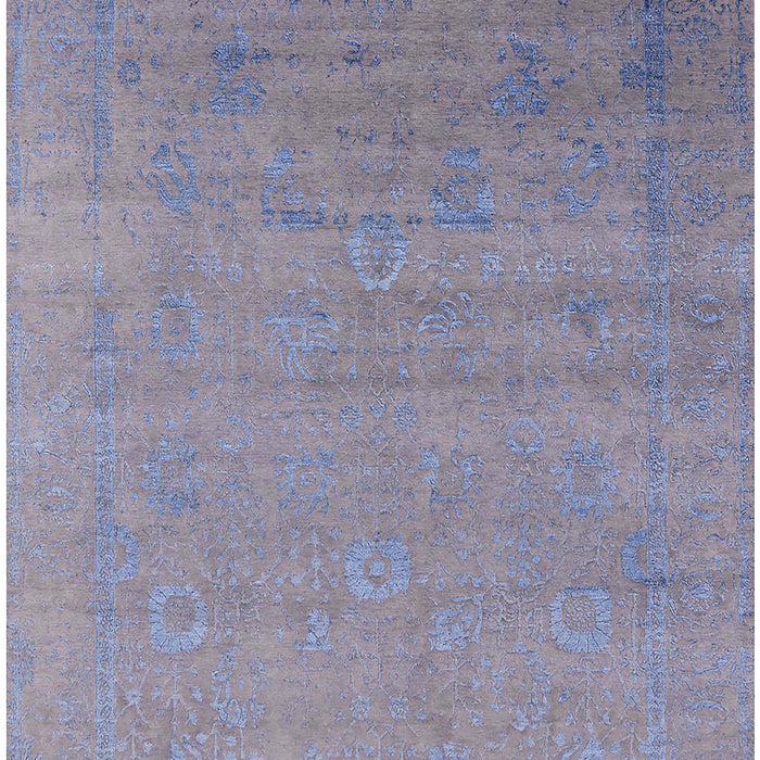 Machine Washable Industrial Modern Slate Blue Grey Blue Rug, wshurb2513