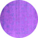 Round Oriental Purple Industrial Rug, urb2513pur