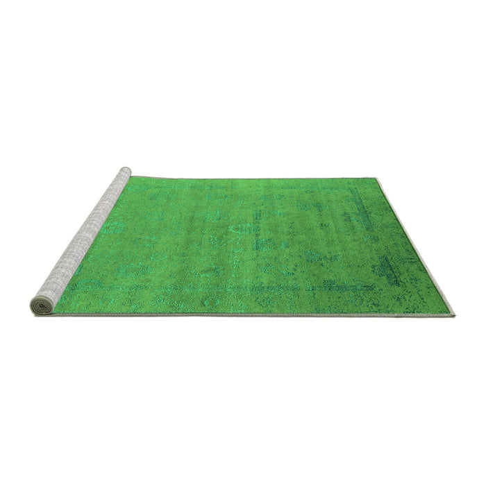 Sideview of Machine Washable Oriental Green Industrial Area Rugs, wshurb2513grn