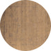 Round Oriental Brown Industrial Rug, urb2513brn