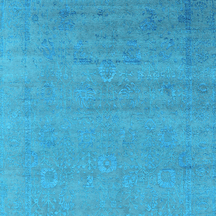 Machine Washable Oriental Light Blue Industrial Rug, wshurb2513lblu
