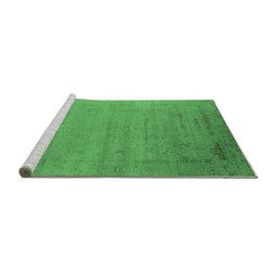Sideview of Machine Washable Oriental Emerald Green Industrial Area Rugs, wshurb2513emgrn