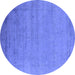 Round Oriental Blue Industrial Rug, urb2513blu