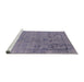 Sideview of Machine Washable Industrial Modern Slate Blue Grey Blue Rug, wshurb2514