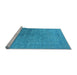 Sideview of Machine Washable Oriental Light Blue Industrial Rug, wshurb2514lblu