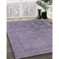 Mid-Century Modern Slate Blue Grey Oriental Rug, urb2514