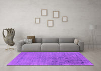 Machine Washable Oriental Purple Industrial Rug, wshurb2514pur