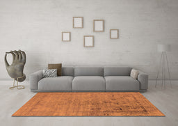 Machine Washable Oriental Orange Industrial Area Rugs in a Living Room, wshurb2514org
