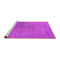 Sideview of Machine Washable Oriental Pink Industrial Rug, wshurb2514pnk