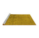 Sideview of Machine Washable Oriental Yellow Industrial Rug, wshurb2514yw