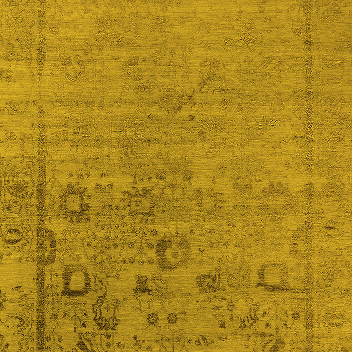 Machine Washable Oriental Yellow Industrial Rug, wshurb2514yw