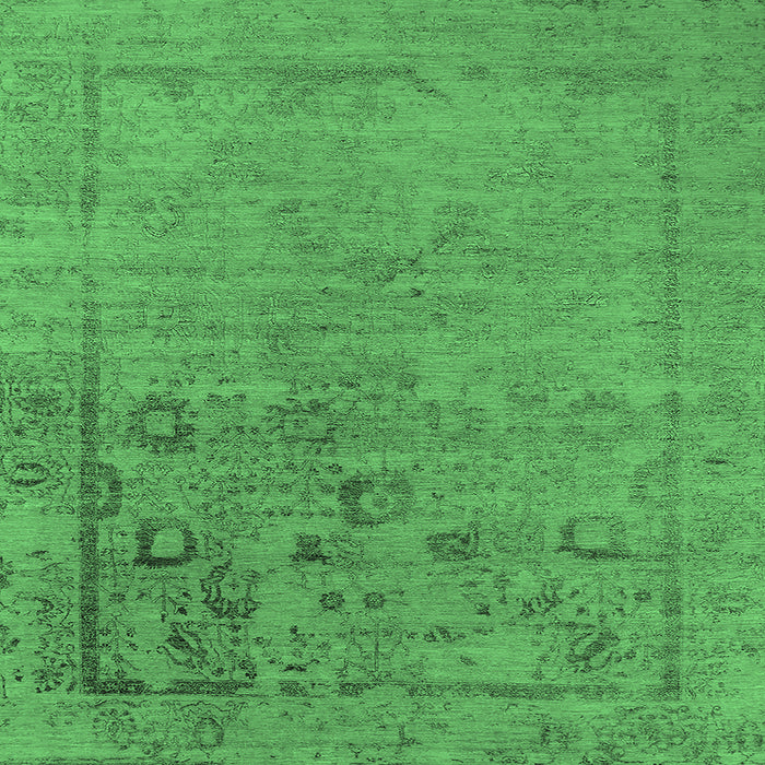 Square Machine Washable Oriental Emerald Green Industrial Area Rugs, wshurb2514emgrn