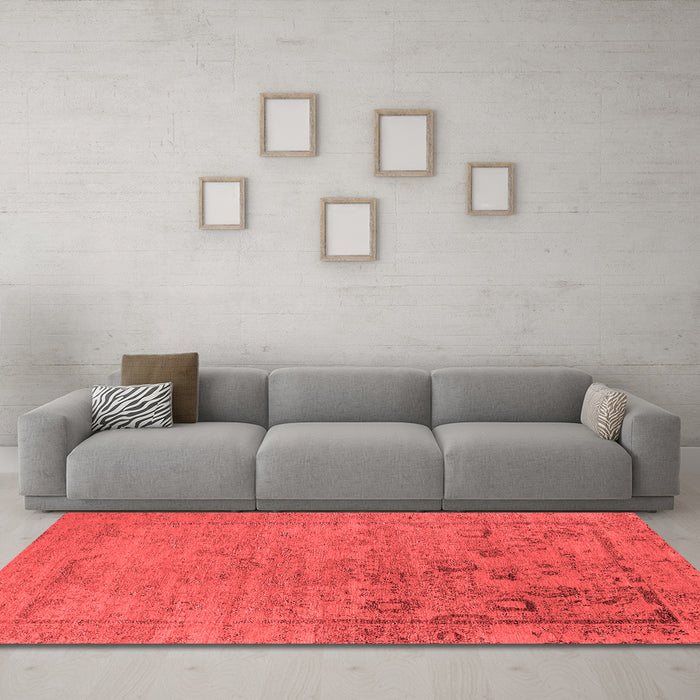 Industrial Red Washable Rugs