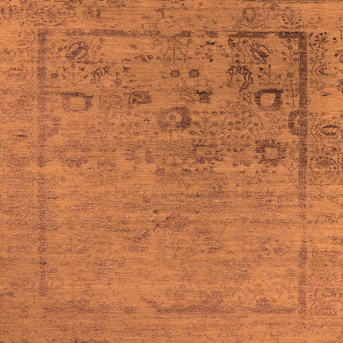 Square Oriental Orange Industrial Rug, urb2514org