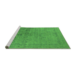Sideview of Machine Washable Oriental Green Industrial Area Rugs, wshurb2514grn