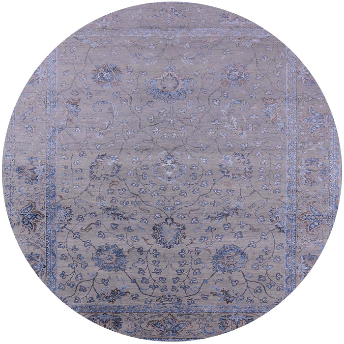 Round Machine Washable Industrial Modern French Lilac Purple Rug, wshurb2515