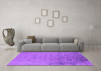 Machine Washable Oriental Purple Industrial Rug, wshurb2515pur