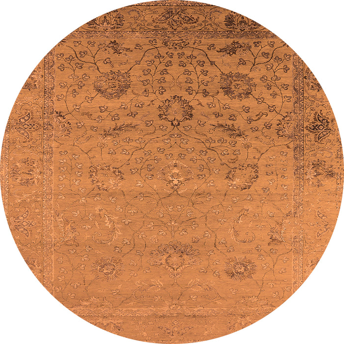 Round Oriental Orange Industrial Rug, urb2515org