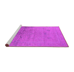 Sideview of Machine Washable Oriental Pink Industrial Rug, wshurb2515pnk
