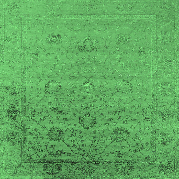 Square Oriental Emerald Green Industrial Rug, urb2515emgrn