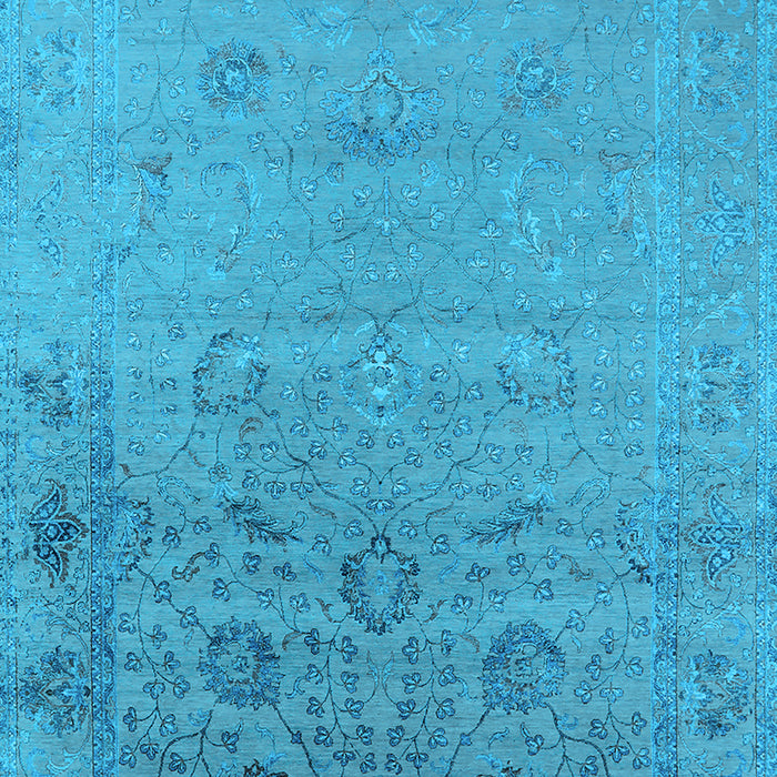 Machine Washable Oriental Light Blue Industrial Rug, wshurb2515lblu