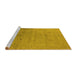 Sideview of Machine Washable Oriental Yellow Industrial Rug, wshurb2515yw