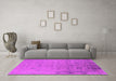 Machine Washable Oriental Pink Industrial Rug in a Living Room, wshurb2515pnk