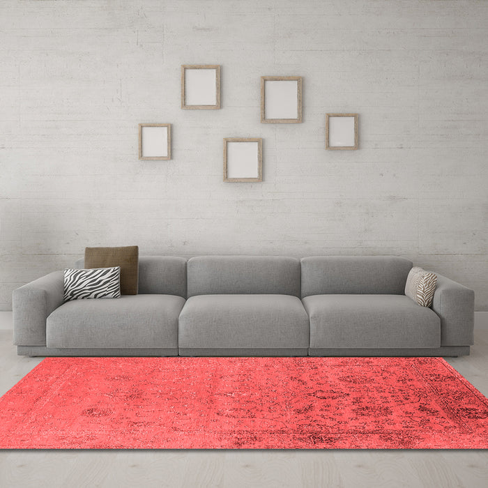 Industrial Red Washable Rugs