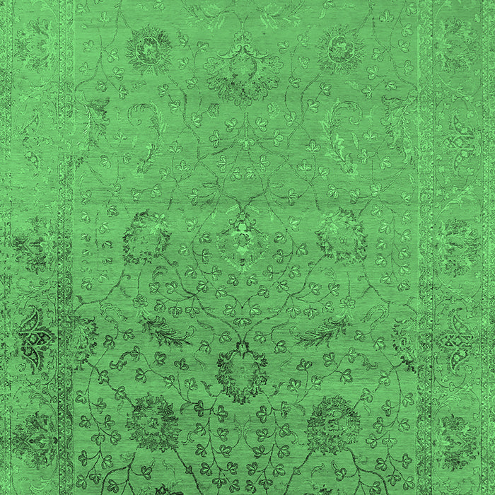 Machine Washable Oriental Emerald Green Industrial Area Rugs, wshurb2515emgrn