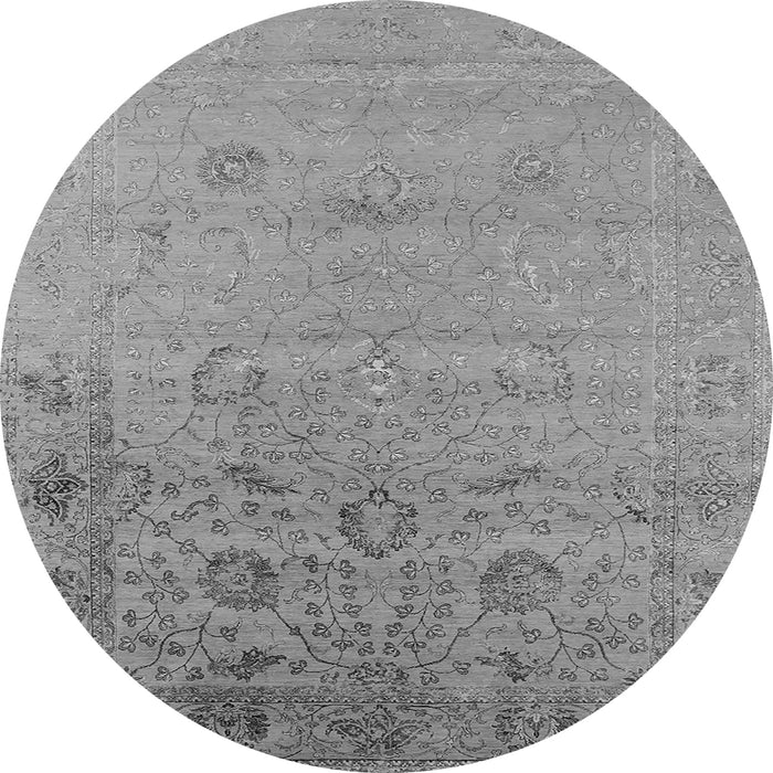Round Oriental Gray Industrial Rug, urb2515gry